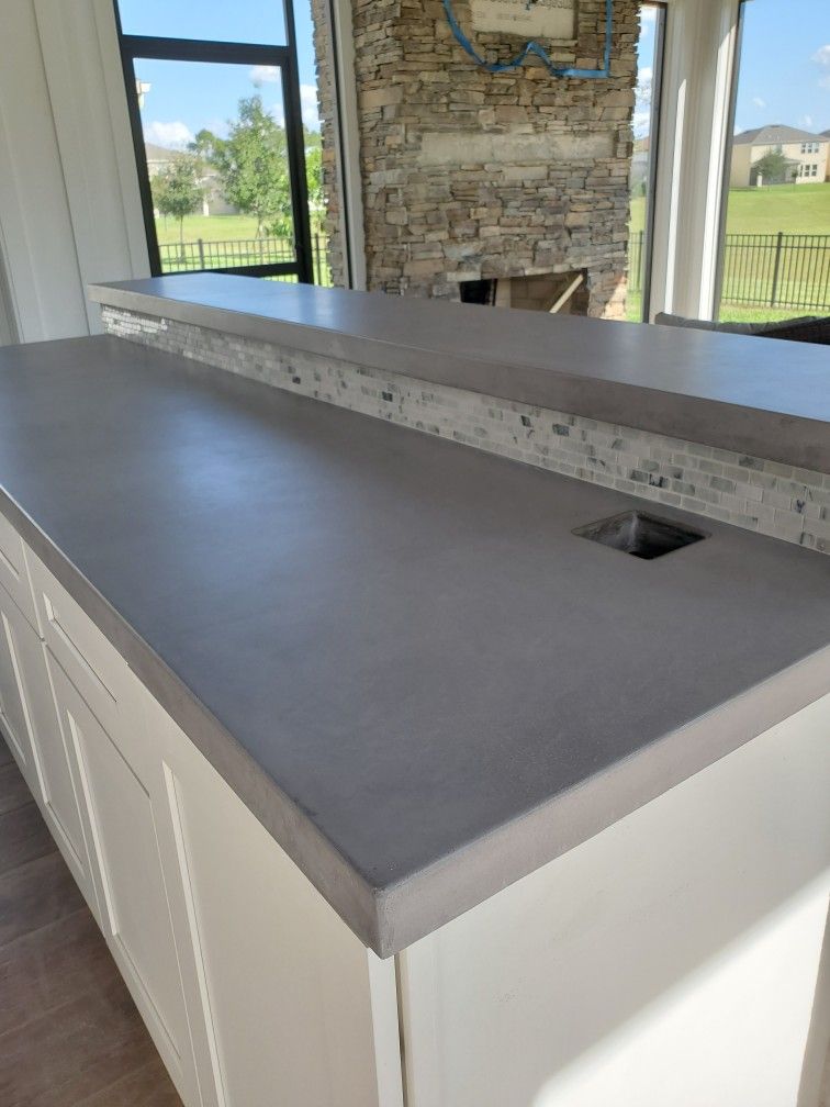 Custom concrete countertop with unique finish
