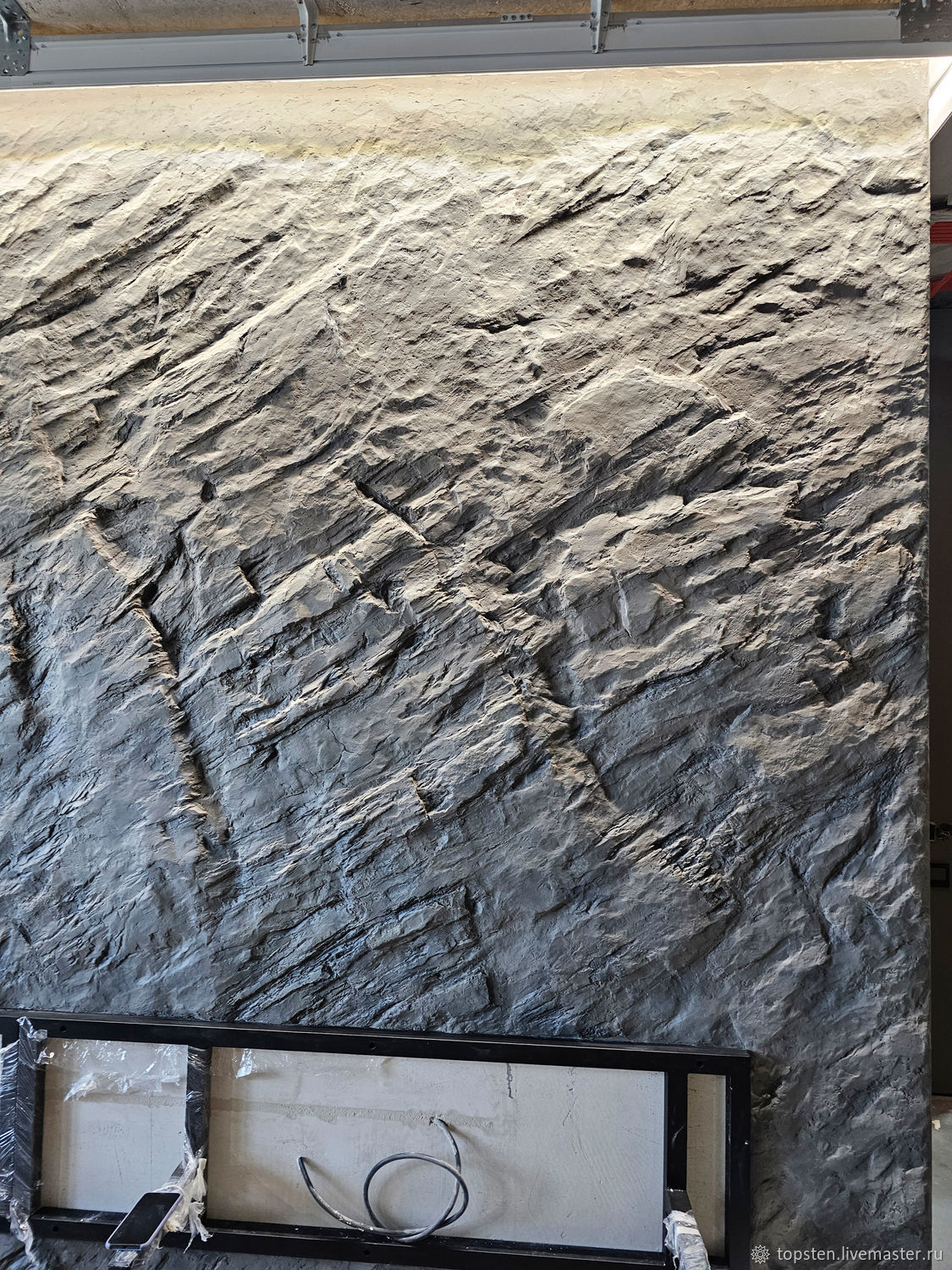 Custom stone wall installation