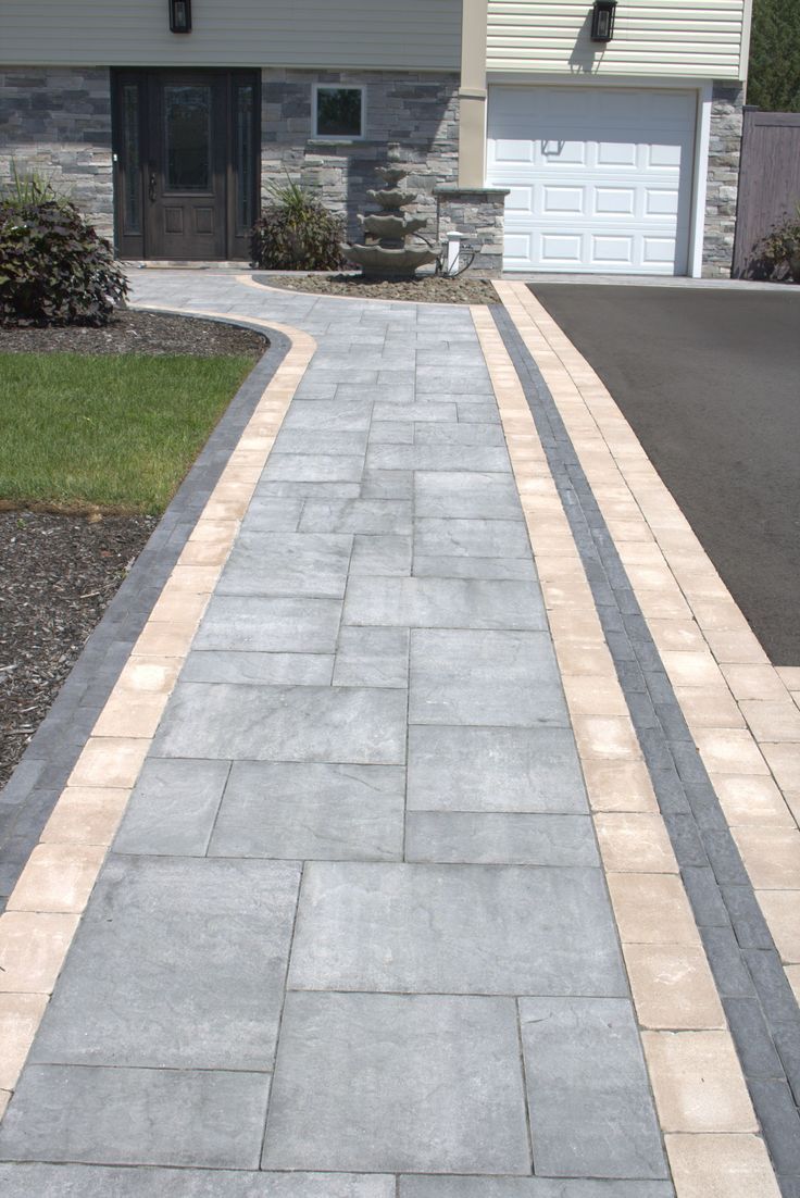 Concrete driveway with decorative finish